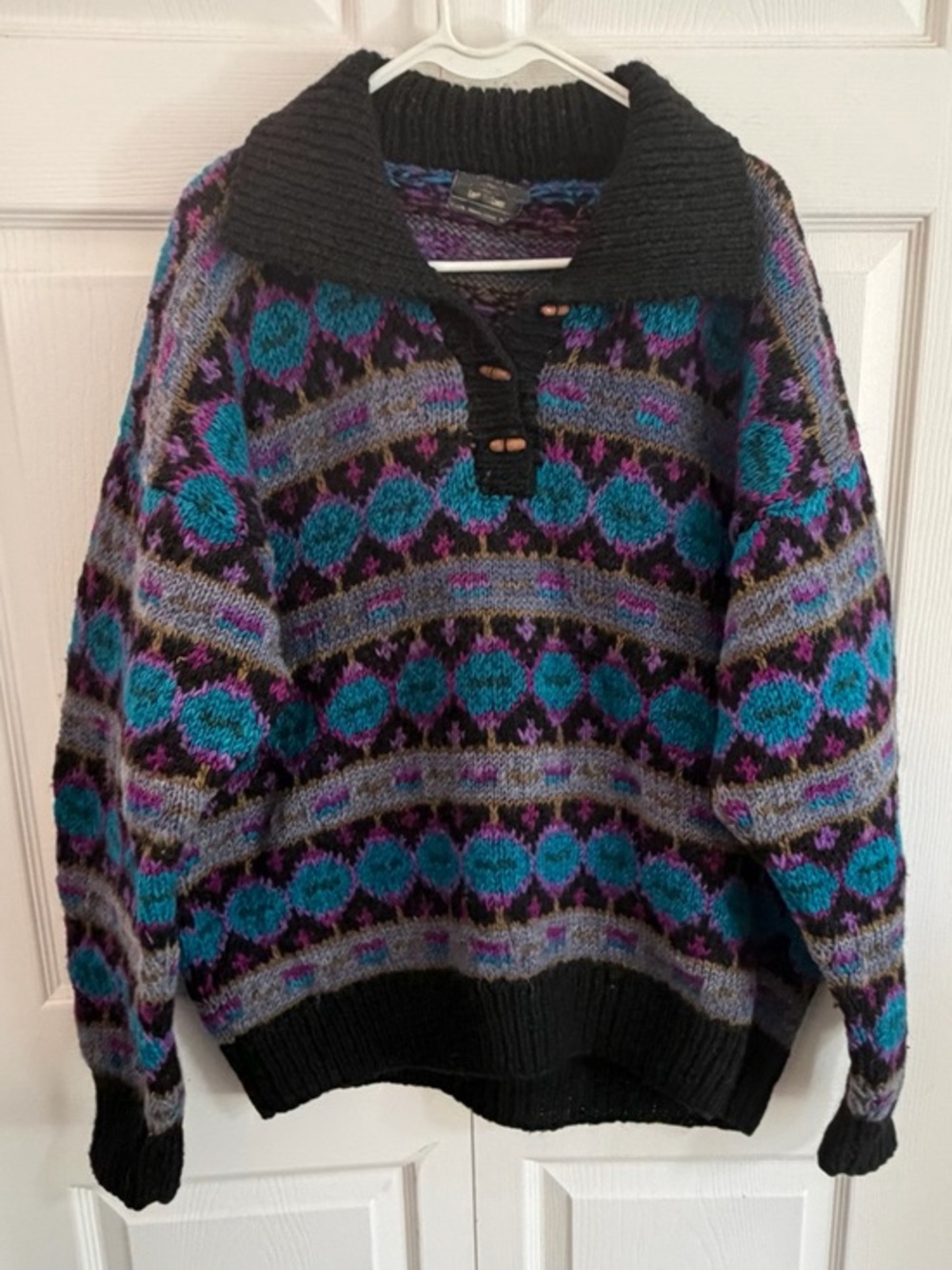 Lost Horizons Vintage 100% Himalayan Wool Sweater Handmade Nepal Heavy Nordic XL